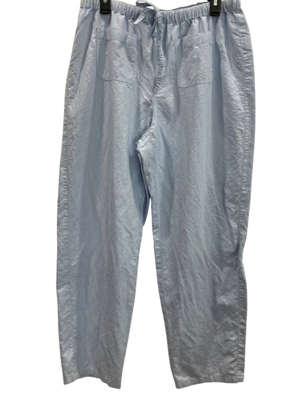 Liz Claiborne Linen Lounge Pants 16P Blue Pull On Casual Coastal Relaxed Fit
